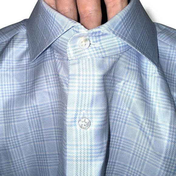 Stenstroms Glencheck Fitted Body Twofold Cotton Super Dress Shirt 17 XL - Picture 4 of 9